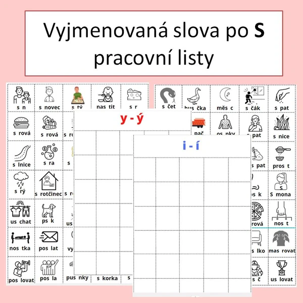 Vyjmenovaná slova po S - pracovní listy