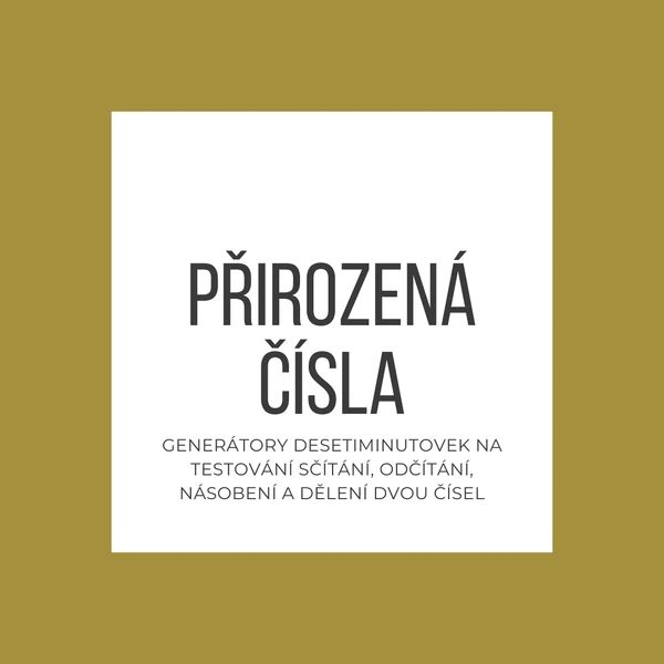 Generátor testů - přirozená čísla 