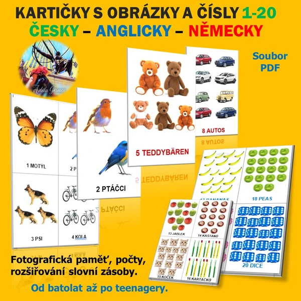 KARTY - počty s obrázky (flashcards)