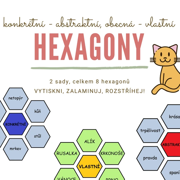 Vlastní - obecná, konkrétní - abstraktní - hexagony