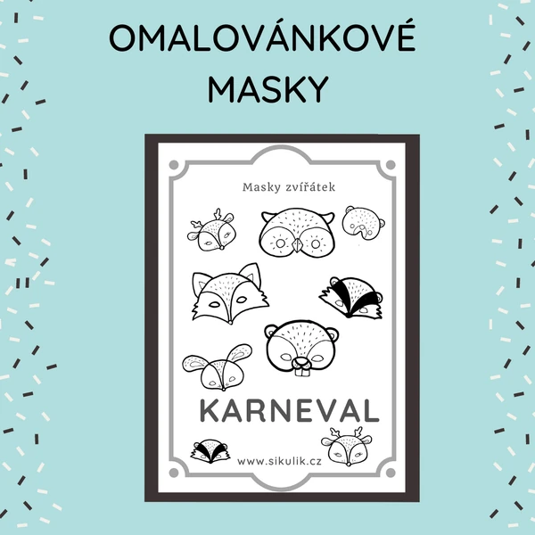 Omalovánkové masky zvířátek