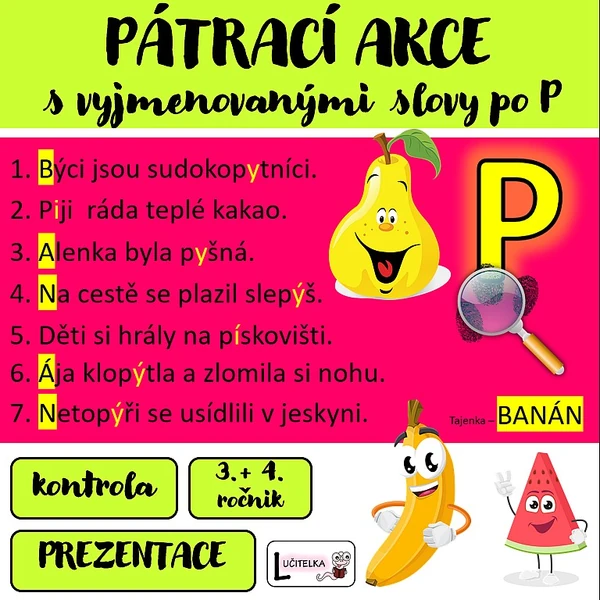 Pátrači - vyjmenovaná slova po P