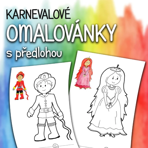 KARNEVAL - omalovánky s předlohou