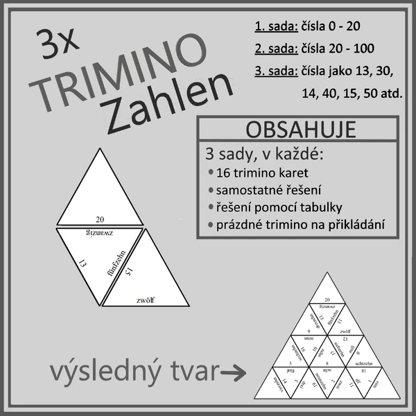 TRIMINO - Zahlen (3x trimino)