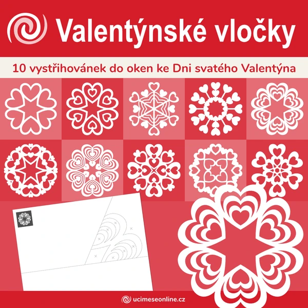 Valentýnské vločky - 10 vystřihovánek do oken ke Dni svatého Valentýna