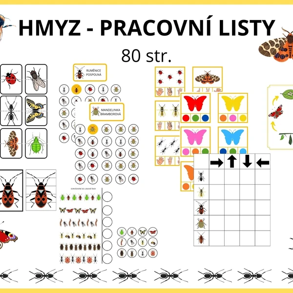 Hmyz - pracovní listy