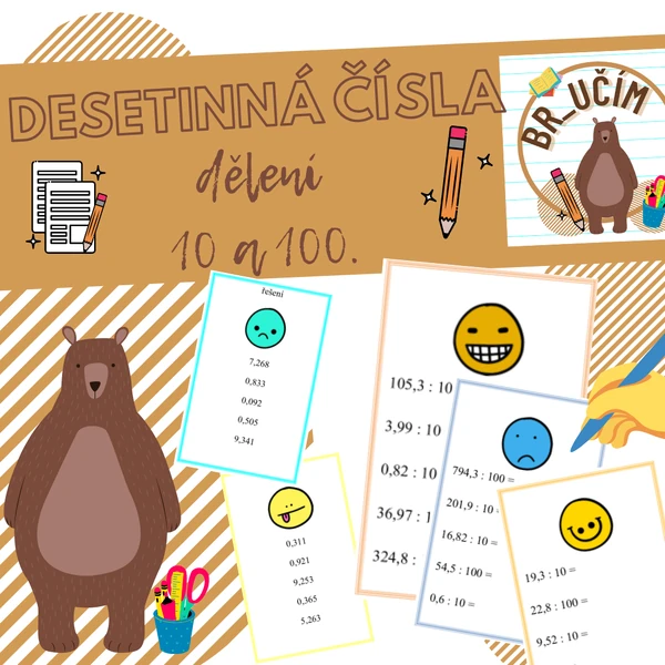 DESETINNÁ ČÍSLA - dělení 10 a 100