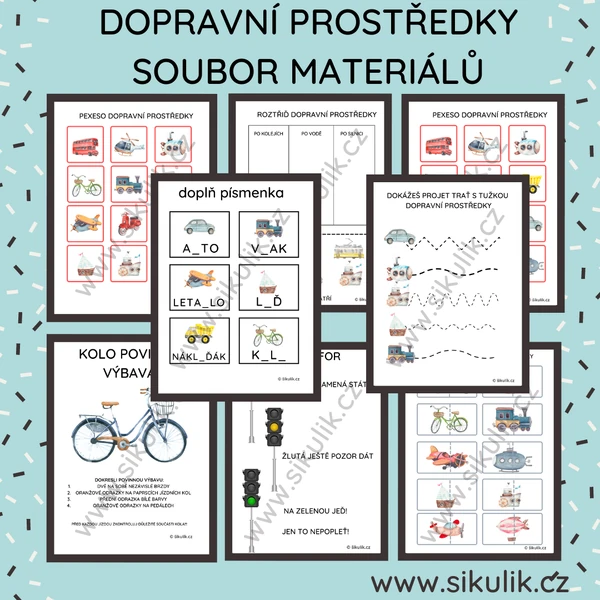 DOPRAVNÍ PROSTŘEDKY SOUBOR MATERIÁLŮ