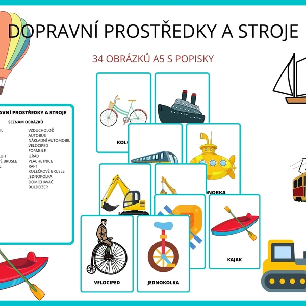 Dopravní prostředky a stroje