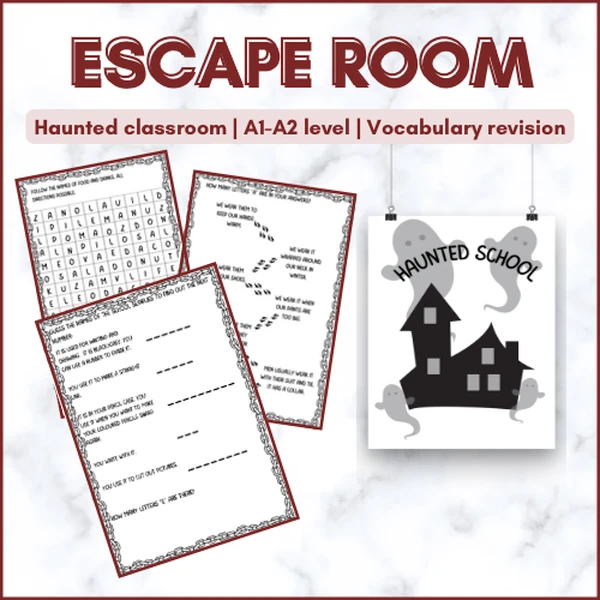 Escape room | animals, clothes, weather, sports, school supplies | 1.stupeň ZŠ