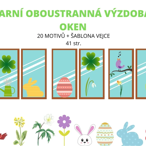 Jarní oboustranná výzdoba oken