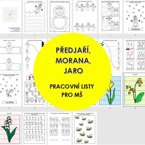 PŘEDJAŘÍ, MORANA, JARO-pracovní listy pro MŠ