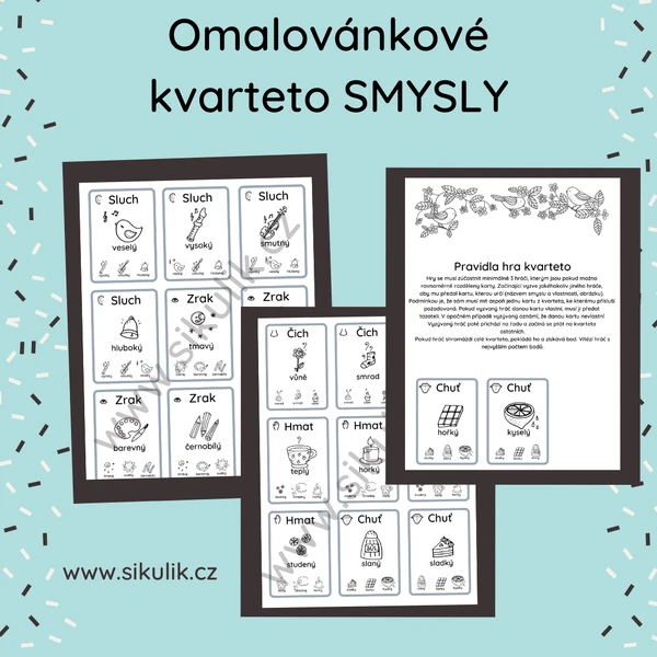 Omalovánkové kvarteto smysly
