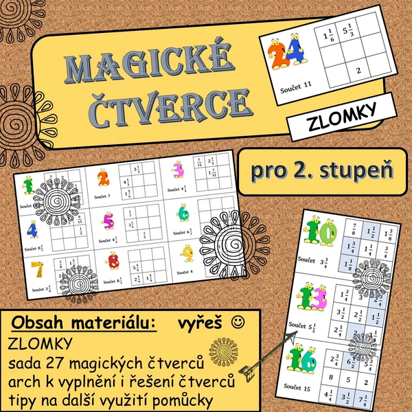 Magické čtverce - zlomky