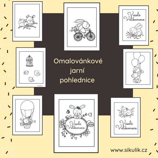 Omalovánkové Jarní Pohlednice