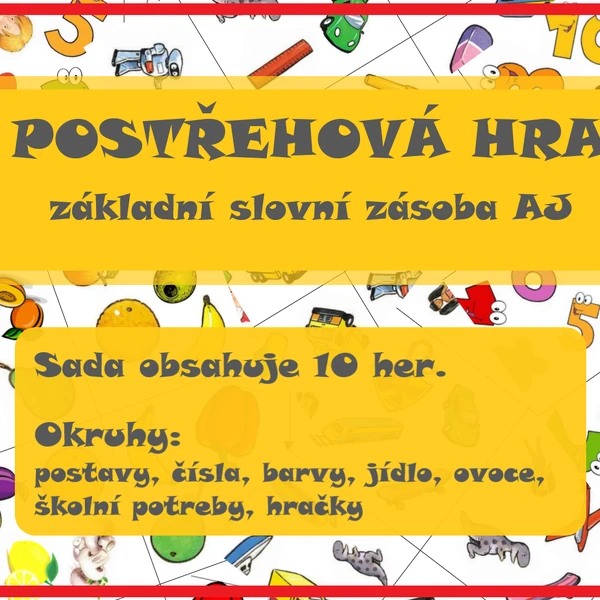 Postřehová hra AJ - základní slovní zásoba