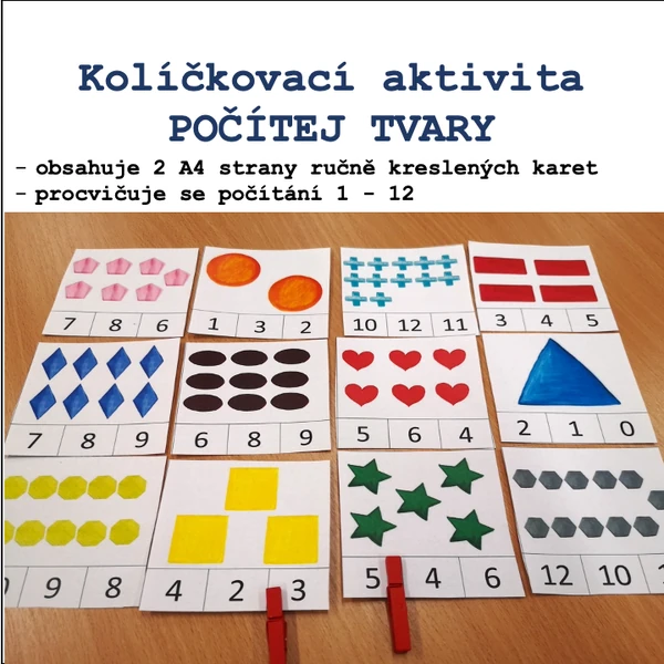 Kolíčkovací aktivita - počítání 1 - 13