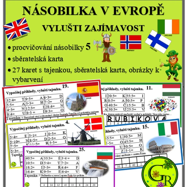 Násobilka 5 cestujeme po Evropě
