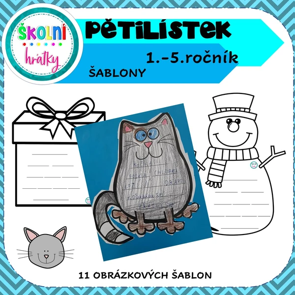 PĚTILÍSTKY  11 obrázkových šablon