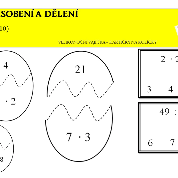 Velikonoční násobení a dělení (0-10)