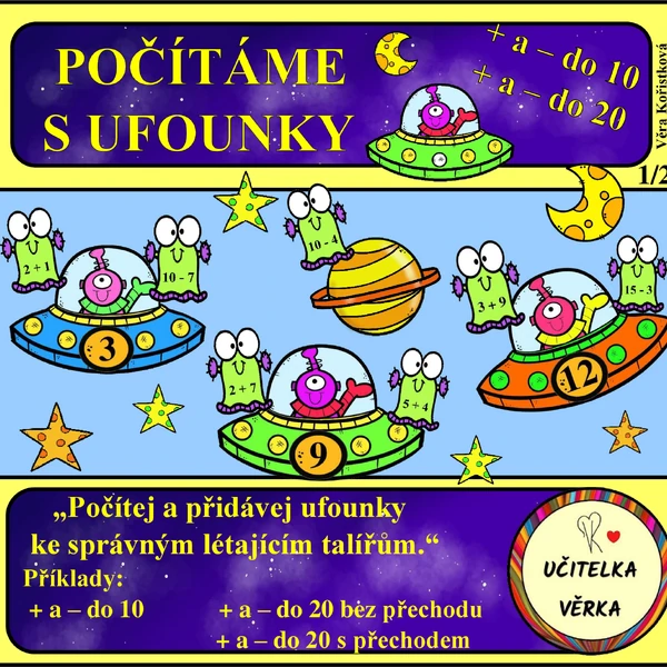 POČÍTÁME S UFOUNKY - počítání do 10 a do 20