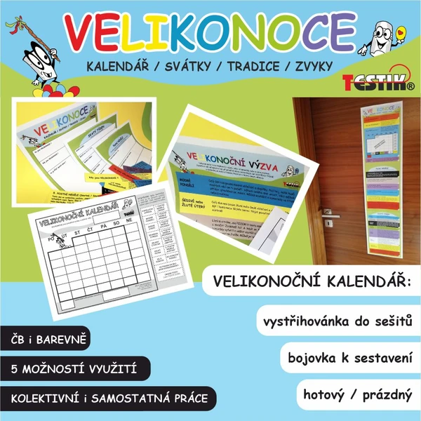 VELIKONOCE - Velikonoční kalendář, vystřihovánka, bojovka a výzva! Kdy, jak a proč se slaví VELIKONOCE? 