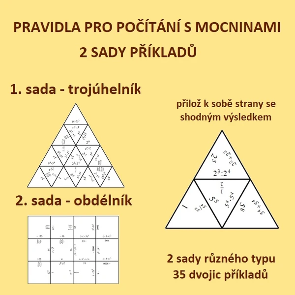 TRIMINO - pravidla pro počítání s MOCNINAMI