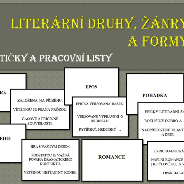 Literární druhy, formy a žánry