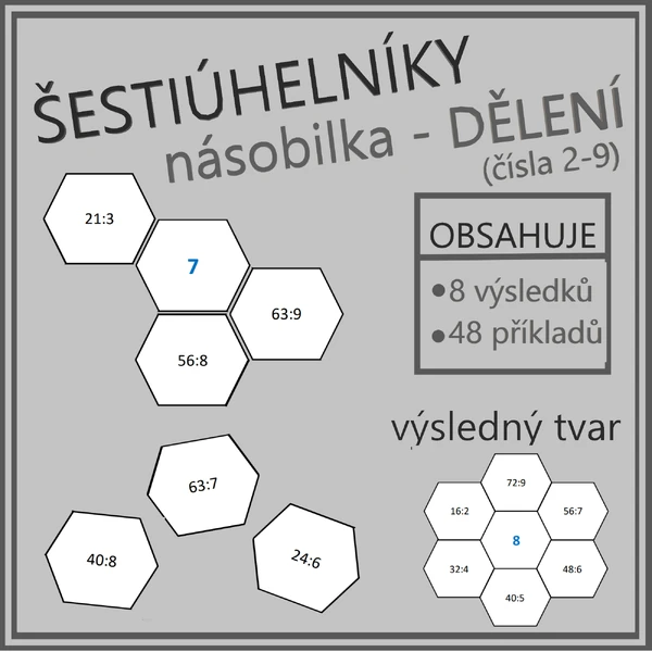 Násobilka - dělení - šestiúhelníky