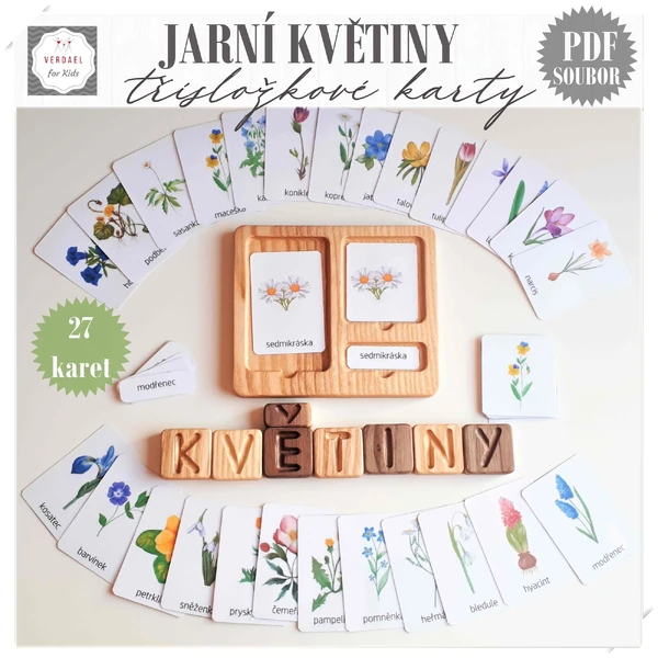 TŘÍSLOŽKOVÉ KARTY JARNÍ KVĚTINY