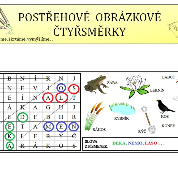 postřehové obrázkové čtyřsměrky