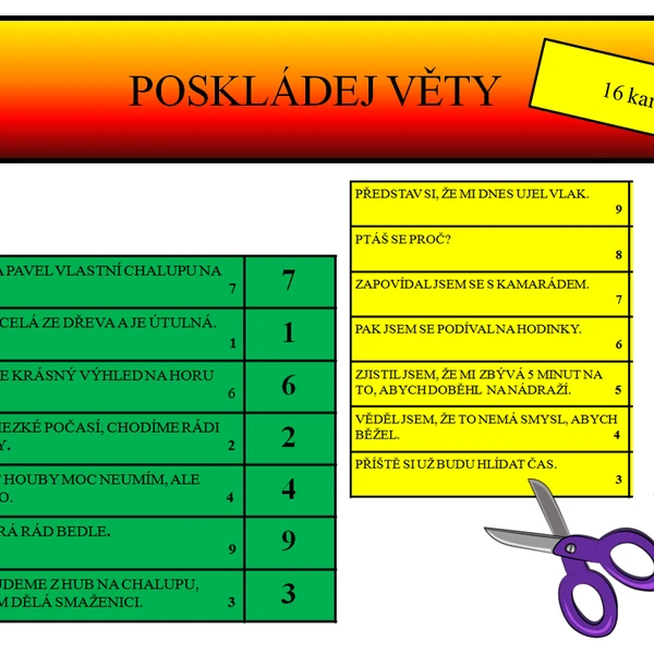 Poskládej věty ve správném pořadí