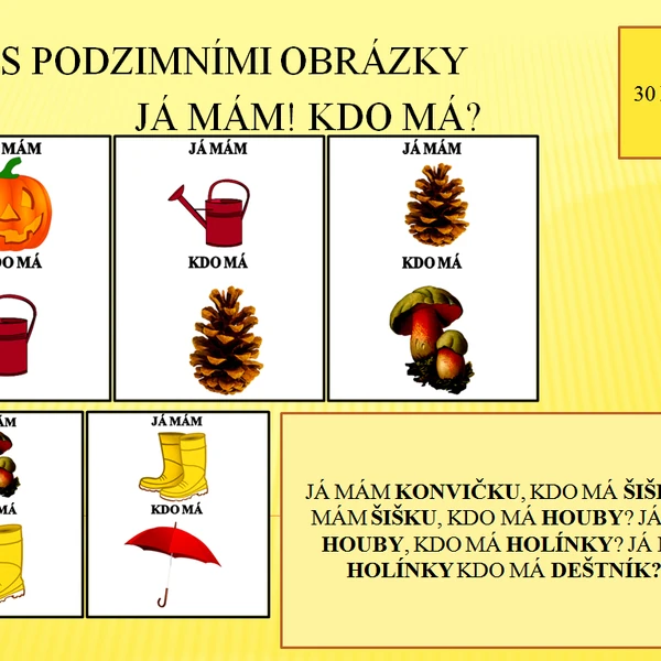 Podzimní hra Já mám! Kdo má?