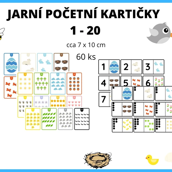 Jarní početní kartičky 1 - 20