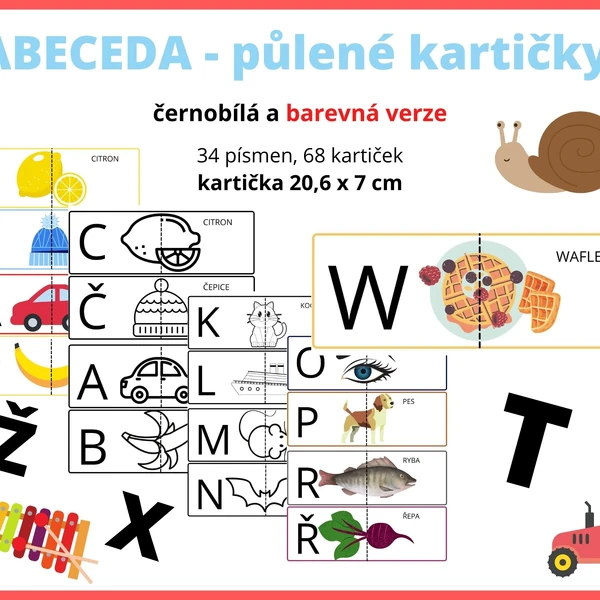 Abeceda - půlené obrázky