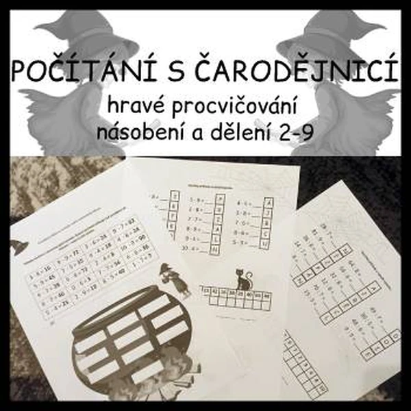 Čarodějnice - procvičování násobení a dělení 