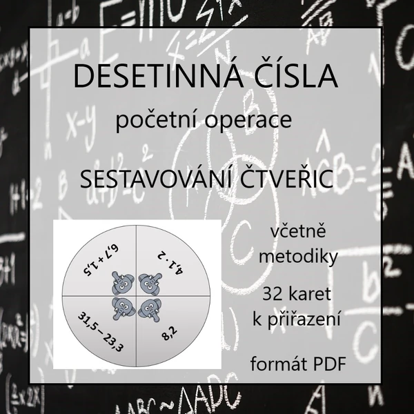 SKLÁDÁNÍ ČTVERCE - početní operace s desetinnými čísly