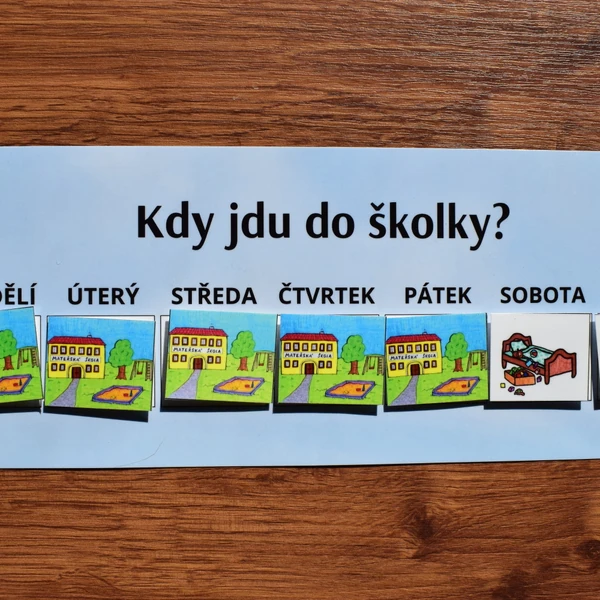 KDY JDU DO ŠKOLKY - modrý podklad