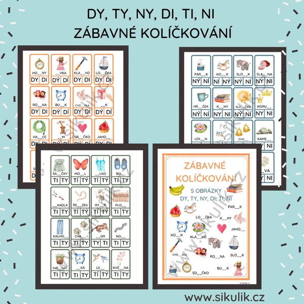 DY, TY, NY, DI, TI, NI ZÁBAVNÉ KOLÍČKOVÁNÍ