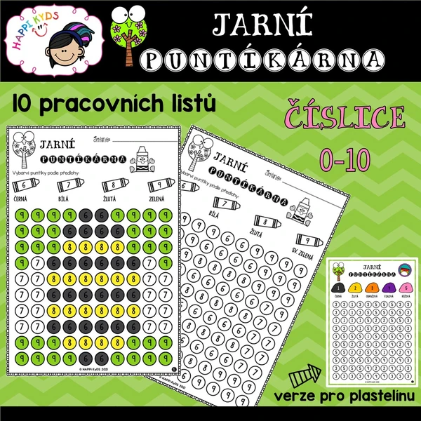 JARNÍ puntíkárna - pracovní listy a modelovací podložky