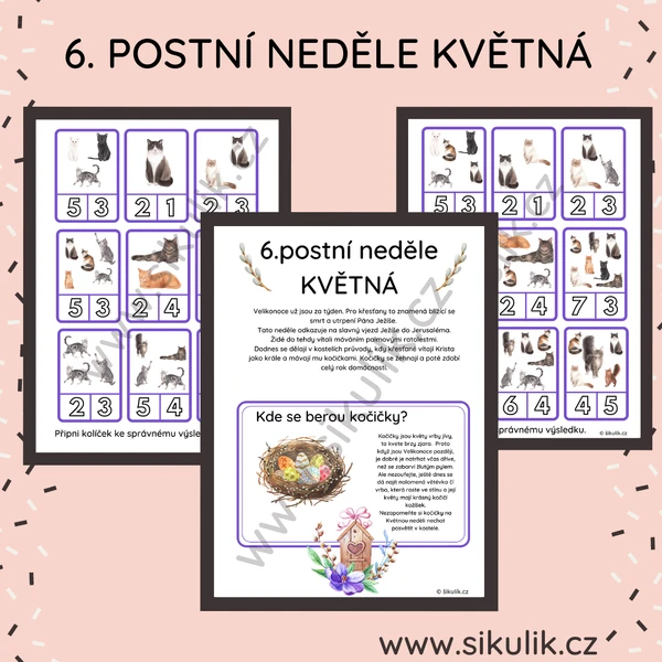 6.postní neděle KVĚTNÁ + KOČIČKOVÉ KOLÍČKOVACÍ POČÍTÁNÍ
