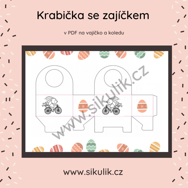 Krabička Velikonoční Košík Se Zajíčkem