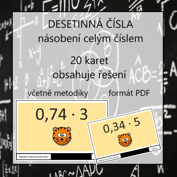 Násobení desetinných čísel (celým číslem) - karty