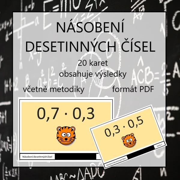 Násobení desetinných čísel - karty