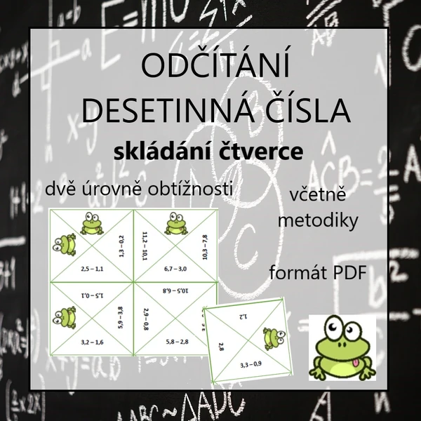 SKLÁDÁNÍ ČTVERCE - odčítání desetinných čísel
