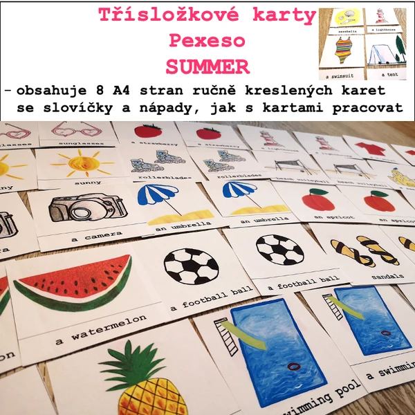 Summer - třísložkové karty, pexeso