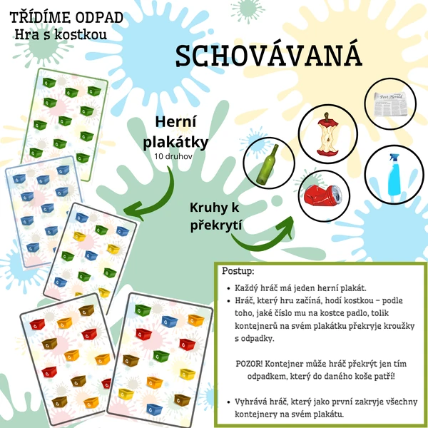Třídíme odpad: Schovávaná (Hra s kostkou)