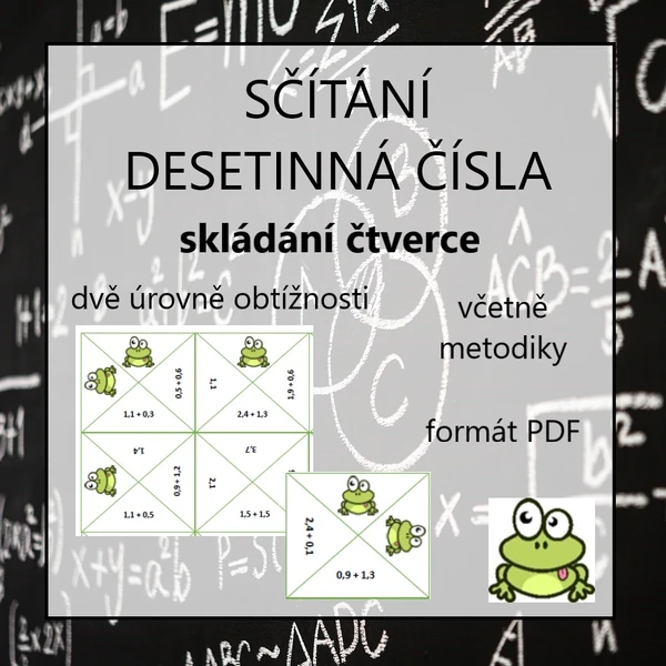 SKLÁDÁNÍ ČTVERCE - sčítání desetinných čísel