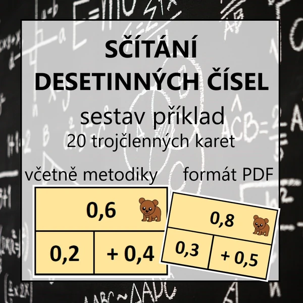 Sestav příklad - DESETINNÁ ČÍSLA - sčítání 