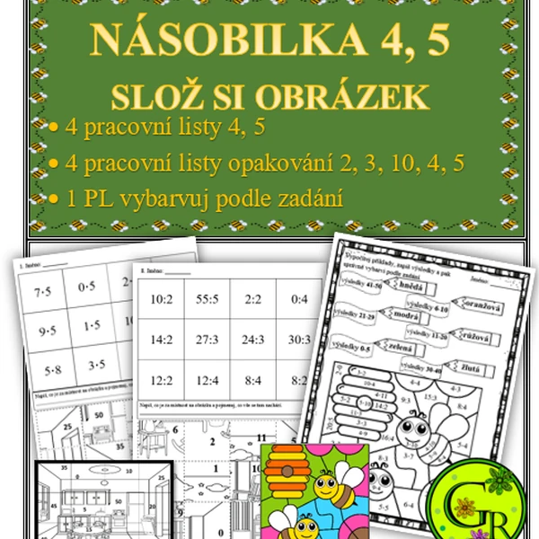 Násobilka 4, 5 - slož si obrázek